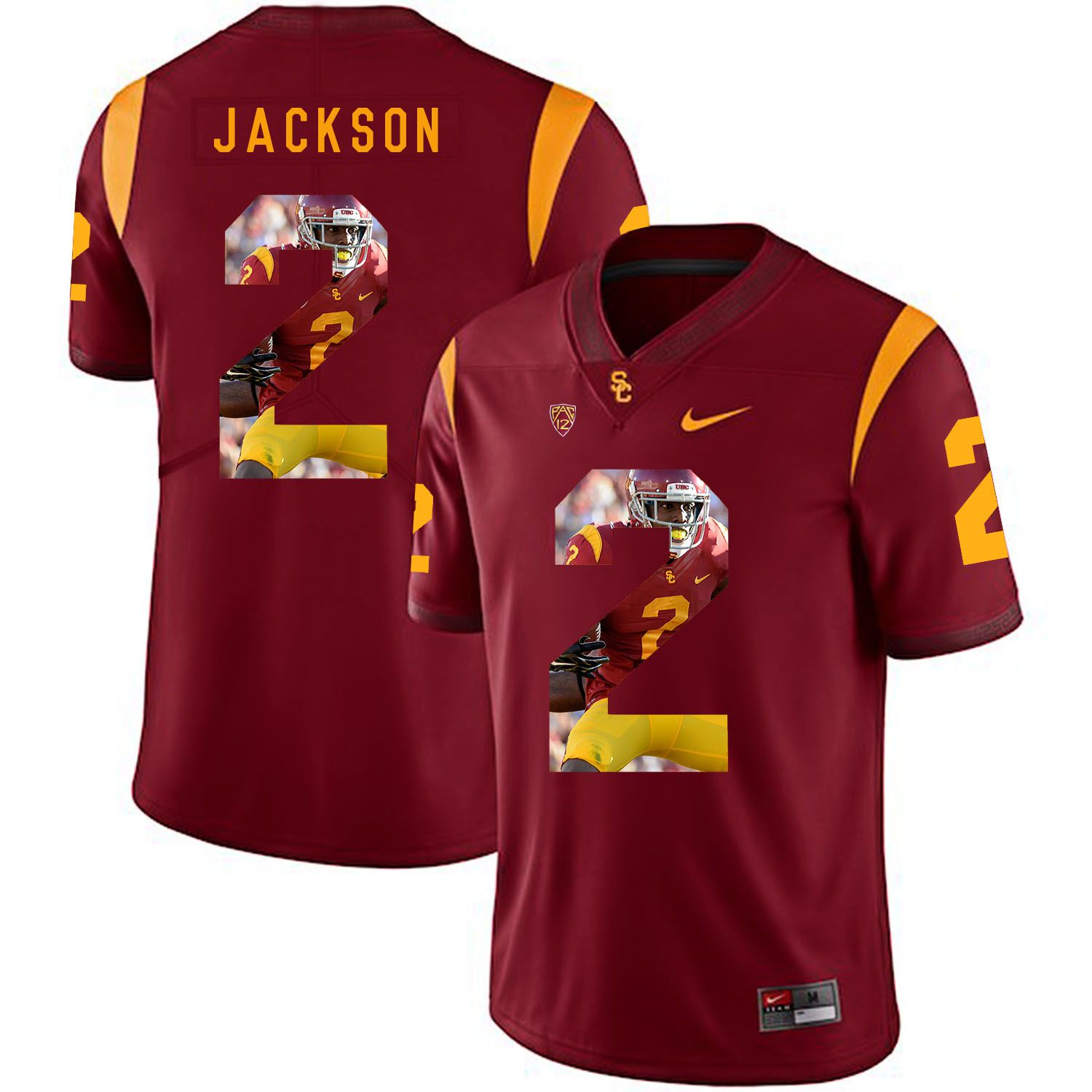 Men USC Trojans #2 Jackson Red Fashion Edition Customized NCAA Jerseys